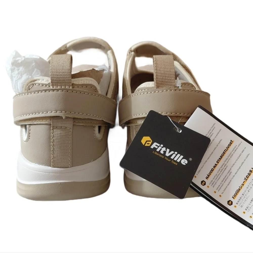 FitVille FlexiWalk Mary Jane Recovery Sneakers Wide Comfort Sandal Size 8 EW